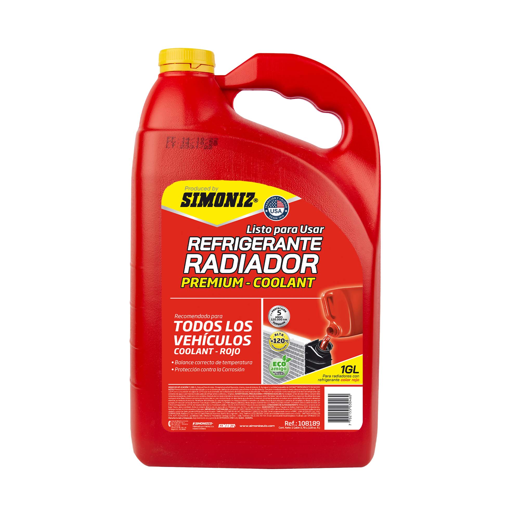 Refrigerante Radiador SIMONIZ Qualitor Rojo 1gl - Virtualpits