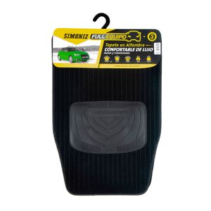 Tapete para Carro Comfort-Line Pequeño Negro Alfombra 3 Piezas Simoniz Full Equipo - 109887