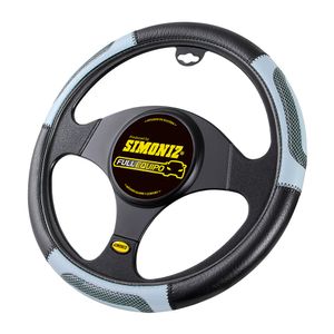 Forro Timón SIMONIZ Full Equipo Negro con Apliques Gris Azulado