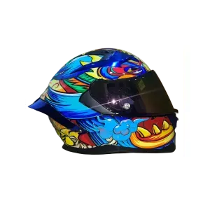 Casco Integral DV MM 937 Drake Azul, Amarillo, Azul, Rojo Visor y spoiler Azul M