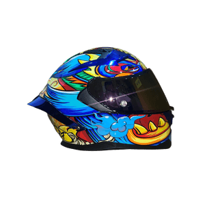 Casco Integral DV MM 937 Drake Azul, Amarillo, Azul, Rojo Visor y spoiler Azul XL